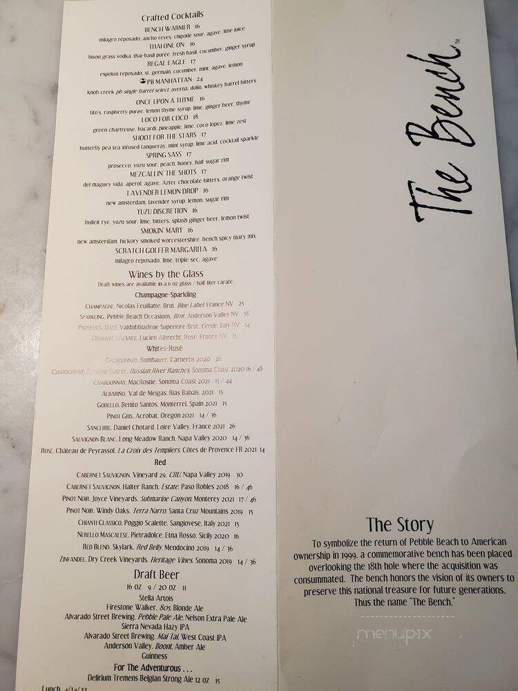 The Bench - Crescent City, CA menu_pic