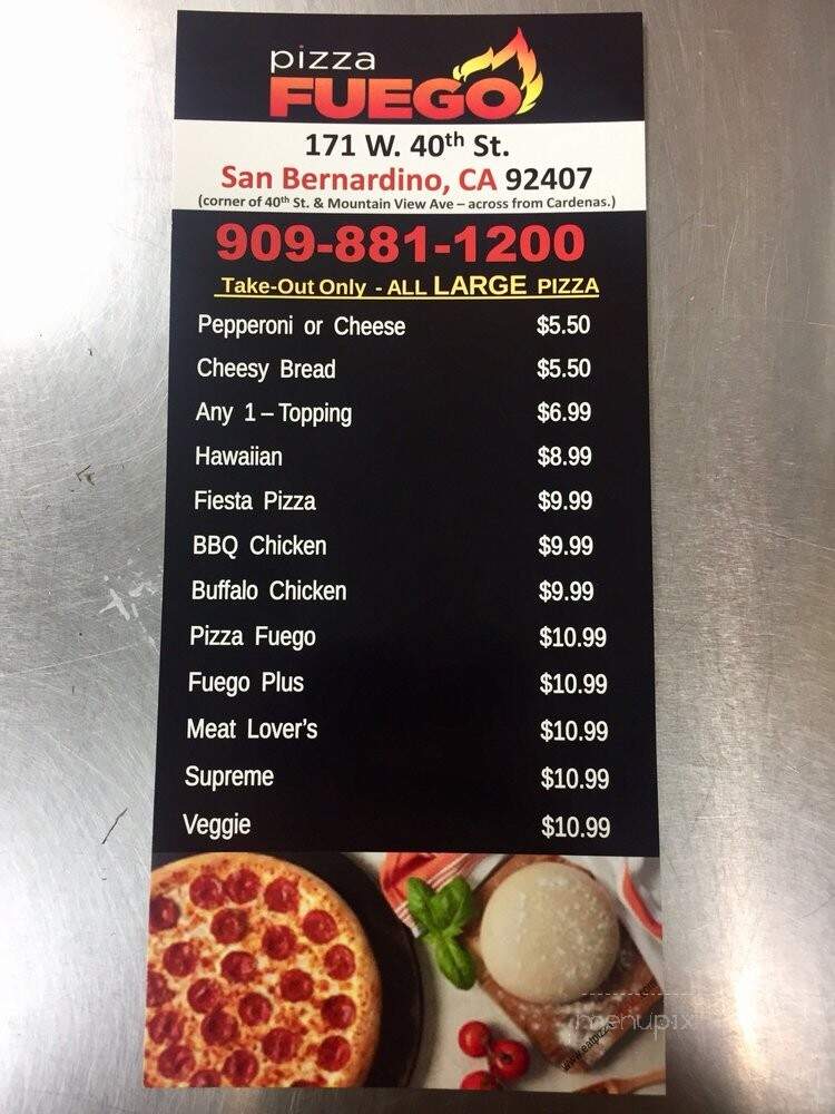 Fast 5 Pizza - San Bernardino, CA menu_pic