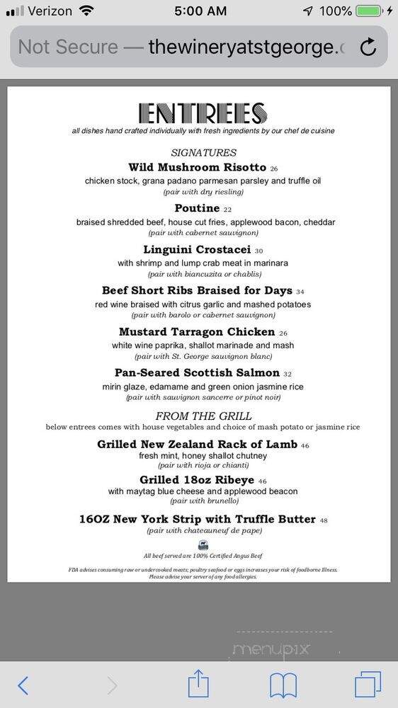 Winery at St. George - Mohegan Lake, NY menu_pic