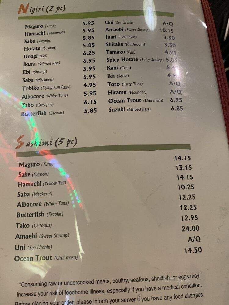 Fish N Gari - San Francisco, CA menu_pic