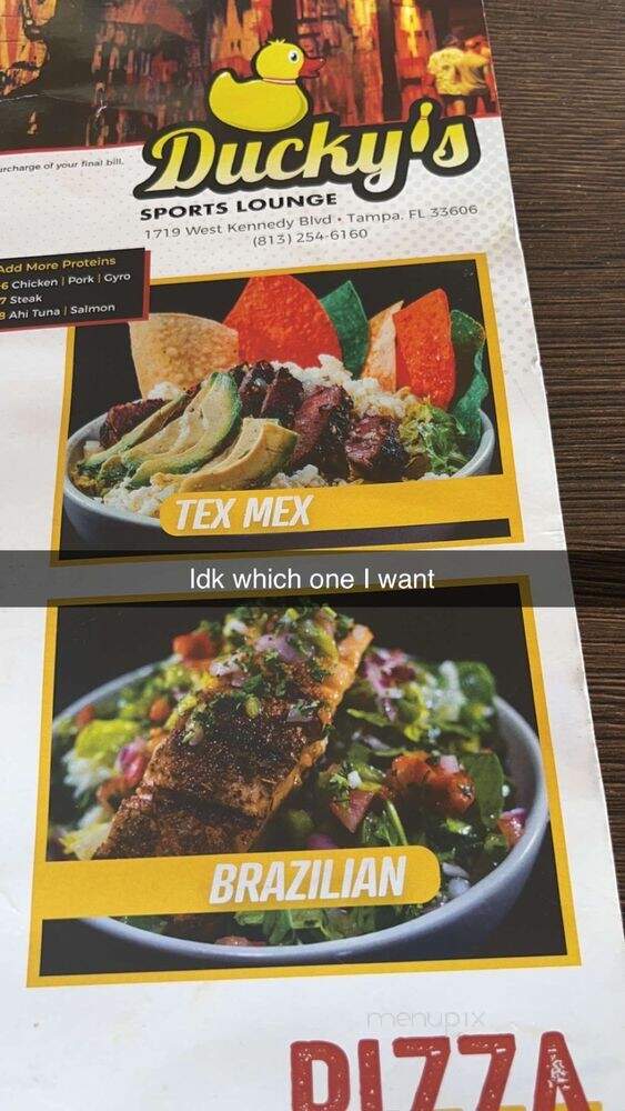 Ducky's - Tampa, FL menu_pic