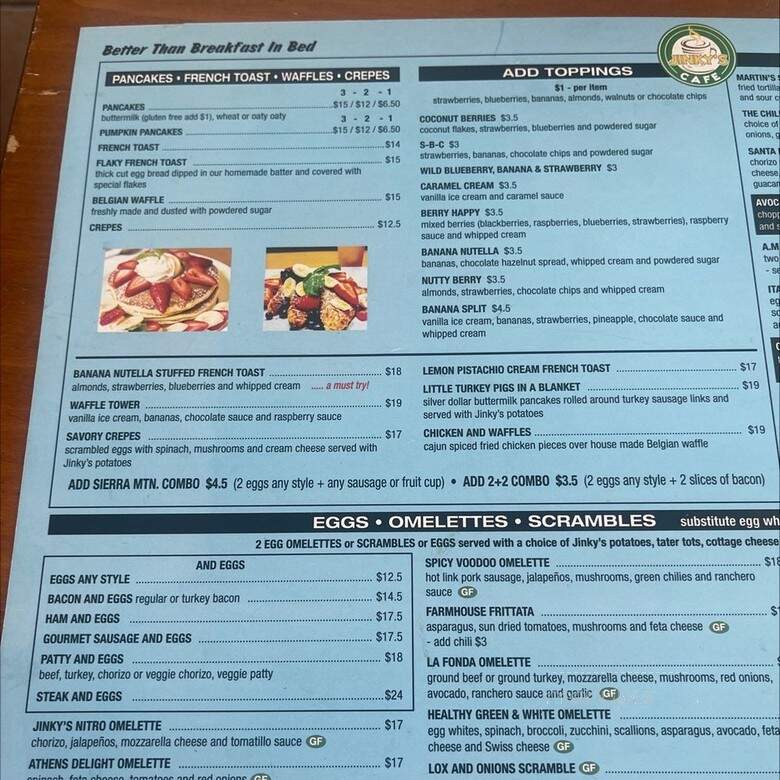 Jinky's - Thousand Oaks, CA menu_pic
