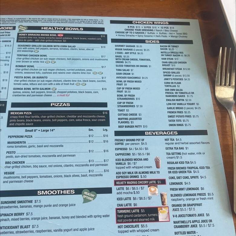 Jinky's - Thousand Oaks, CA menu_pic