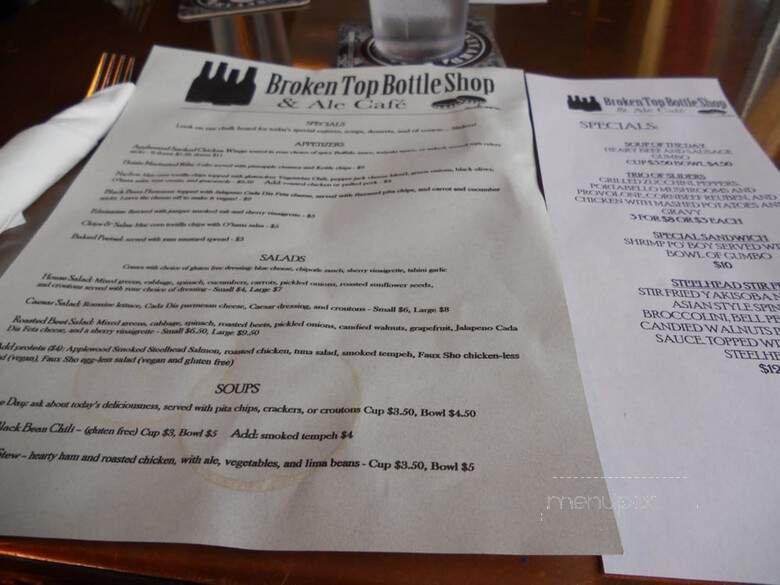 Broken Top Bottle Shop & Ale cafe - Bend, OR menu_pic