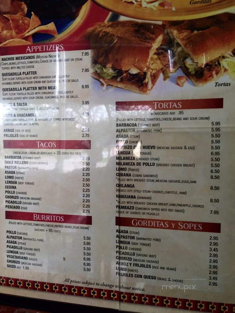 Mi Restaurante - Mount Prospect, IL menu_pic