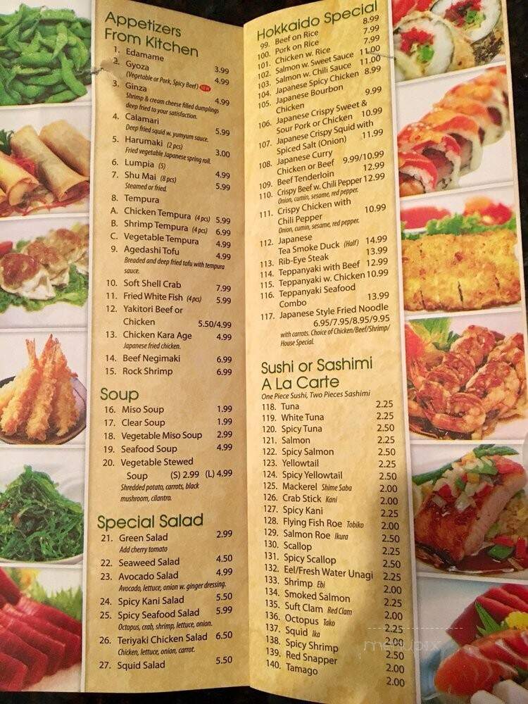 Hokkaido Japanese Restaurant - Jacksonville, NC menu_pic