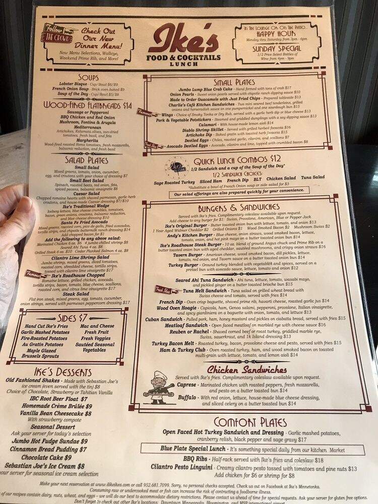 Ike's Food & Cocktails - Minnetonka, MN menu_pic