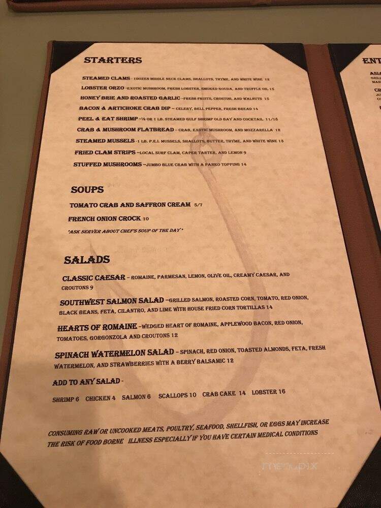 Hooked Seafood Martini Bar - Rehoboth Beach, DE menu_pic