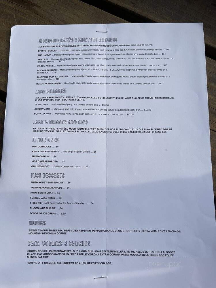 Riverside Cafe - Medicine Park, OK menu_pic