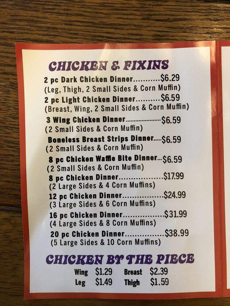 Ms Chicken Shack - Patton, PA menu_pic