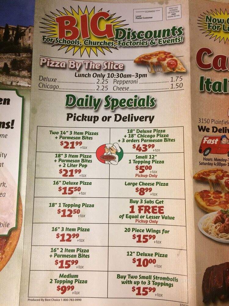 Carlos Pizza - Grand Rapids, MI menu_pic