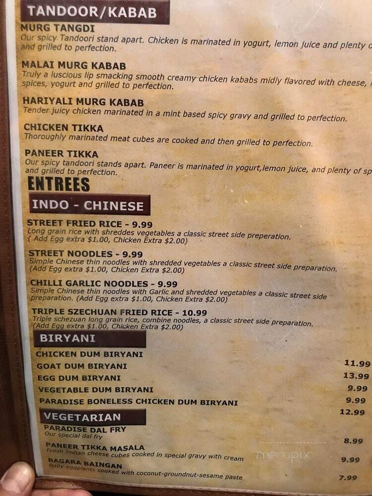 Paradise Biryani Pointe - Artesia, CA menu_pic