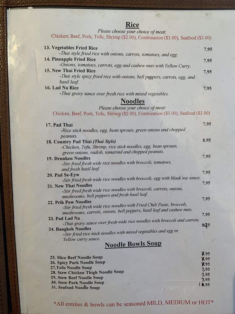 J's Noodles & New Thai - Denver, CO menu_pic