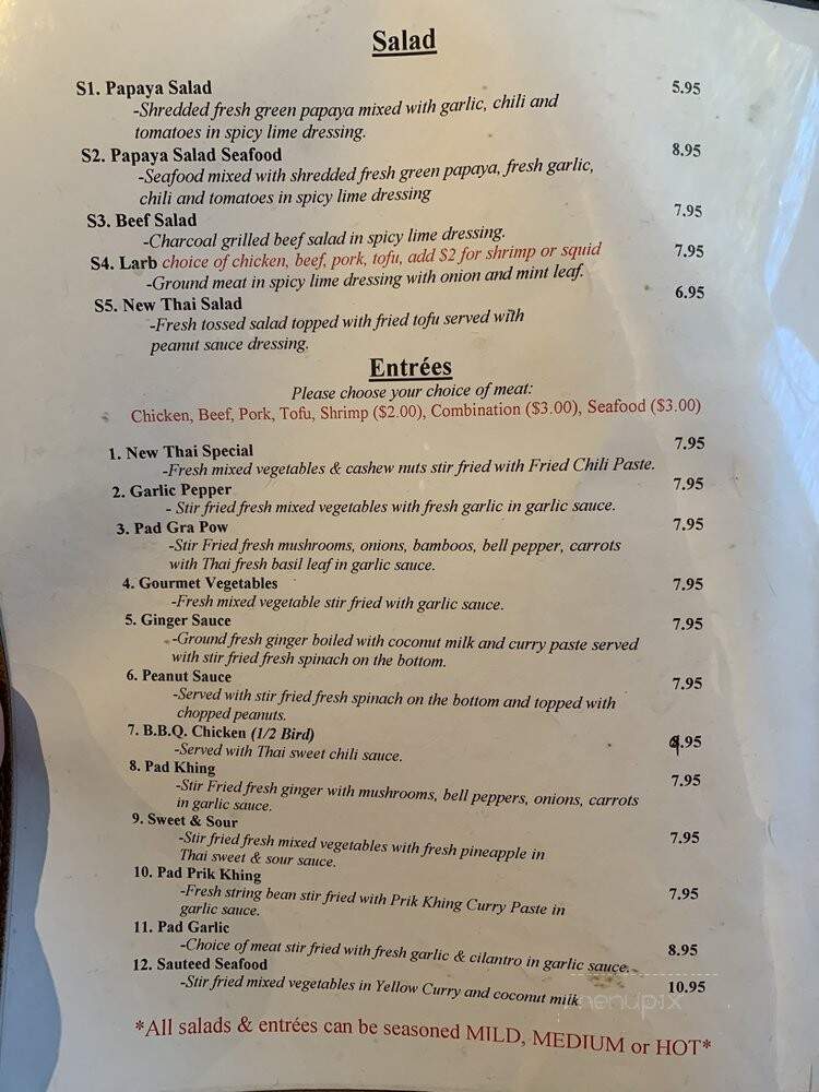 J's Noodles & New Thai - Denver, CO menu_pic
