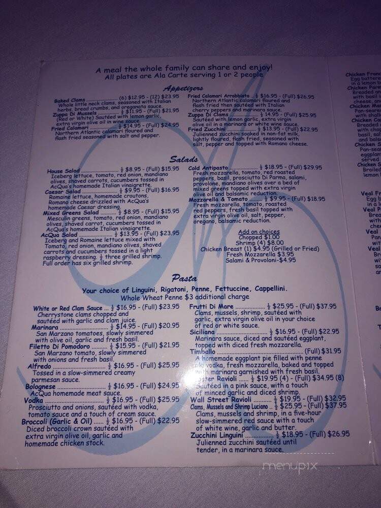 Acqua - Merrick, NY menu_pic