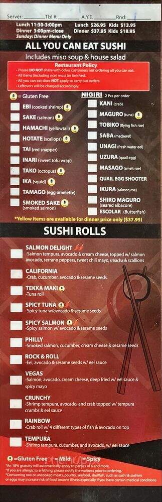 Paradise sushi grill - Petaluma, CA