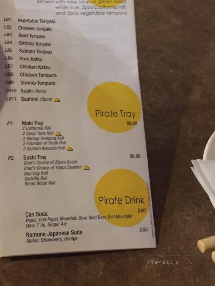 Sushi Pirate - La Crosse, WI menu_pic