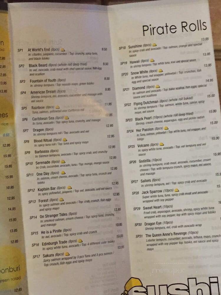 Sushi Pirate - La Crosse, WI menu_pic