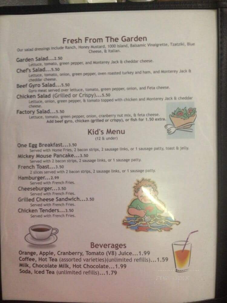 The Factory Diner - Farmington, MO menu_pic