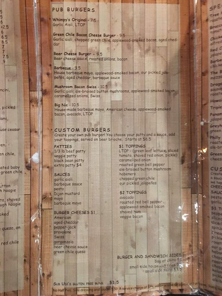Roosevelt Brewing Company & Public House - Portales, NM menu_pic