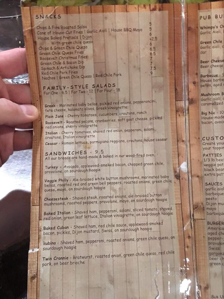 Roosevelt Brewing Company & Public House - Portales, NM menu_pic