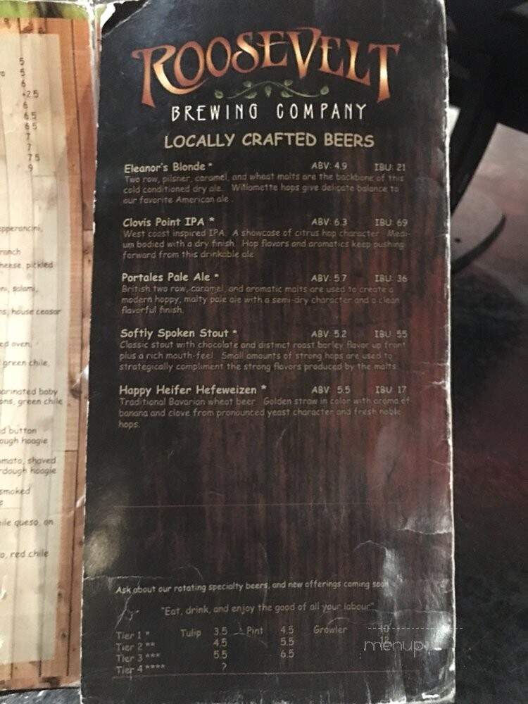 Roosevelt Brewing Company & Public House - Portales, NM menu_pic