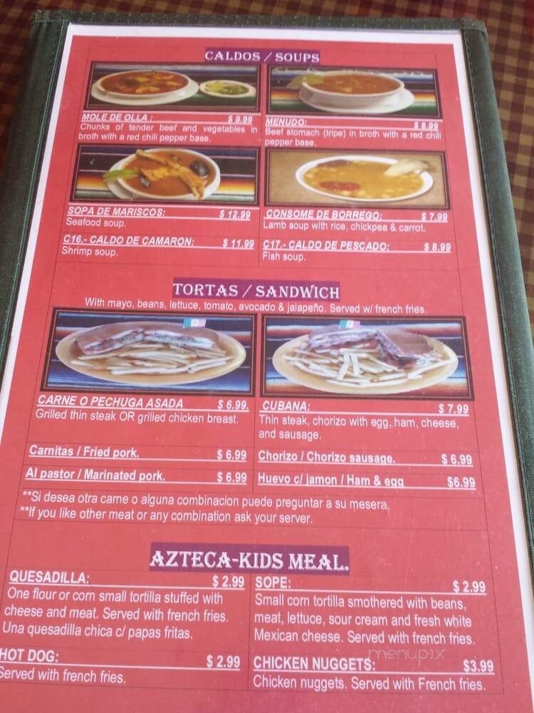 El Huarache Azteca - Dunedin, FL menu_pic