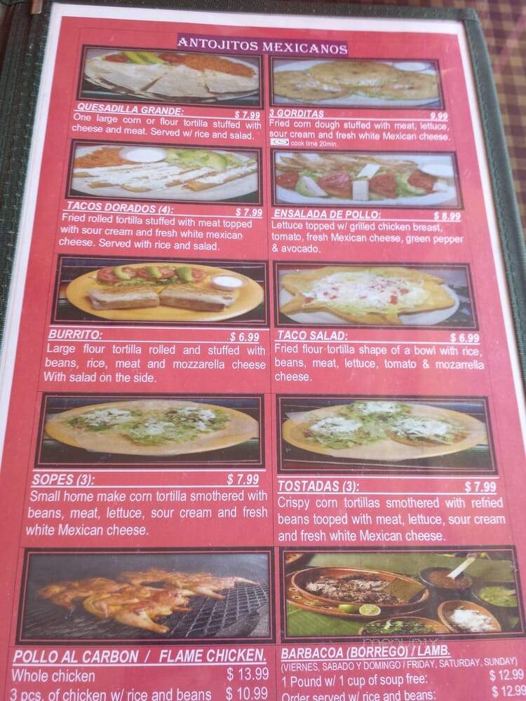 El Huarache Azteca - Dunedin, FL menu_pic