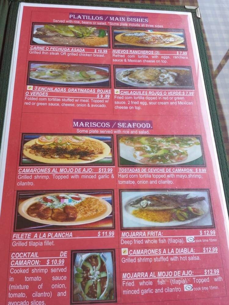 El Huarache Azteca - Dunedin, FL menu_pic
