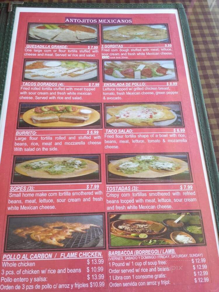 El Huarache Azteca - Dunedin, FL menu_pic