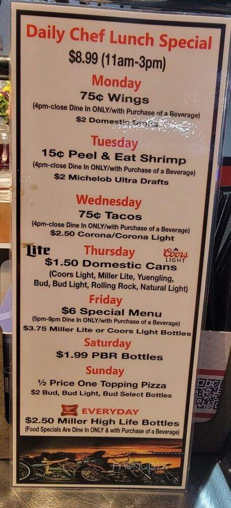 Iron Thunder Saloon - Hickory, NC menu_pic