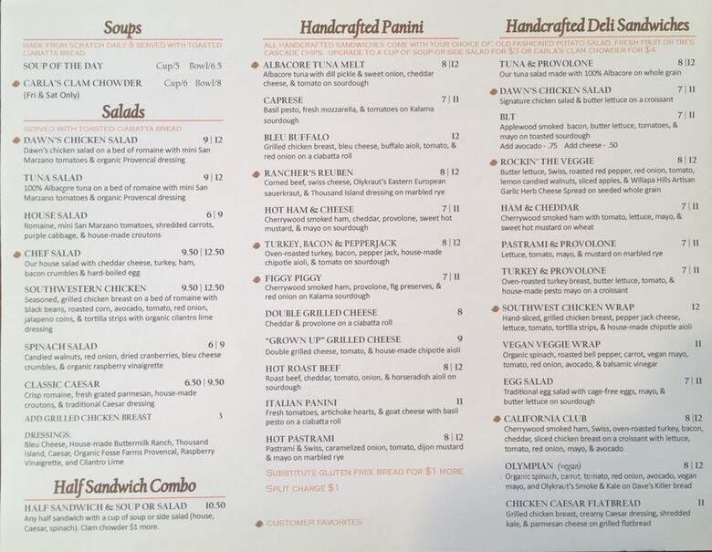 Dawn's Delectables Dessert & Sandwich Shoppe - Centralia, WA menu_pic