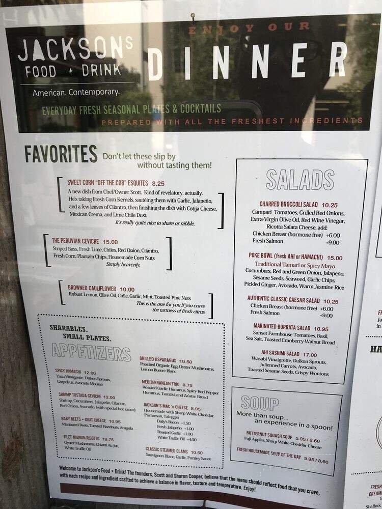 Jackson's Food + Drink - El Segundo, CA menu_pic