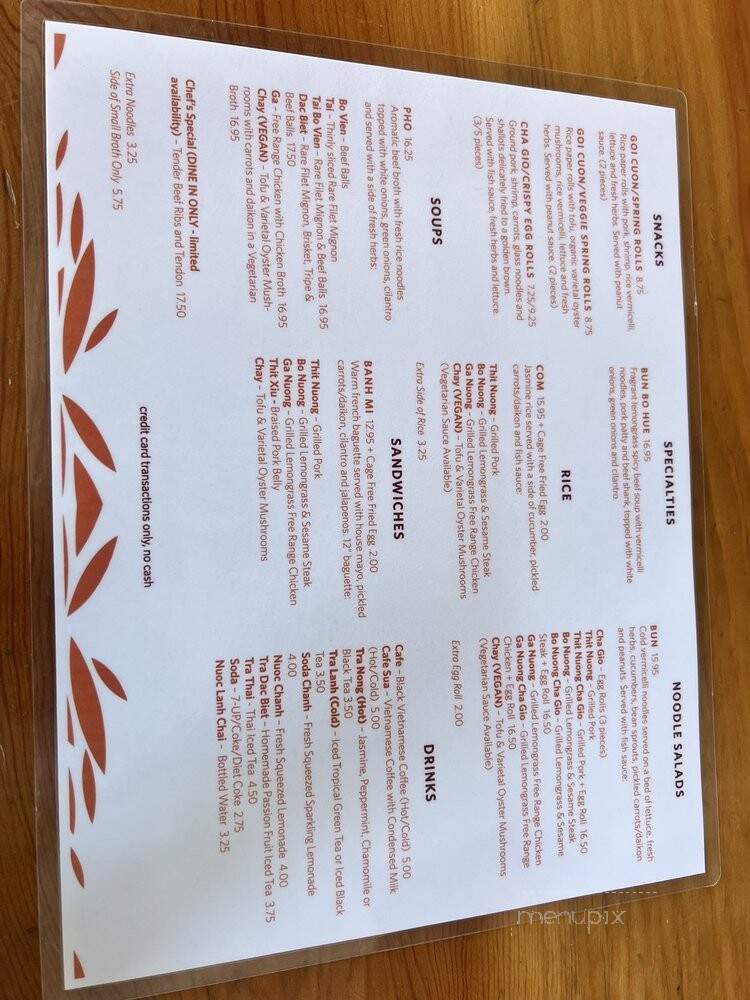 Nong La Cafe - Los Angeles, CA menu_pic