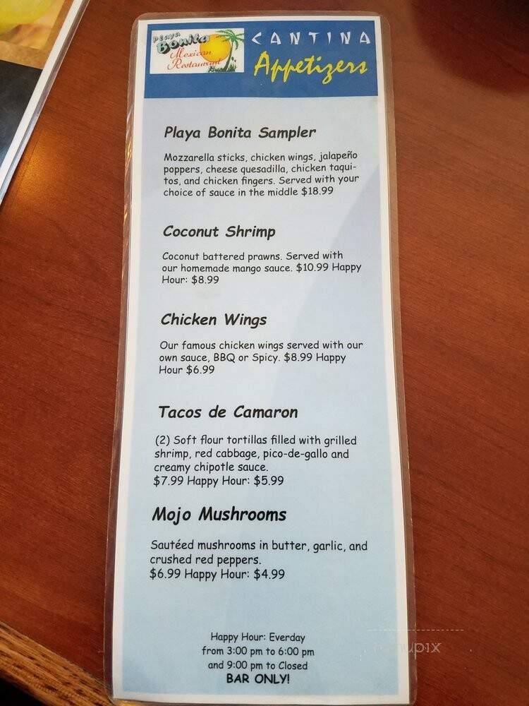 Playa Bonita - Granite Falls, WA menu_pic
