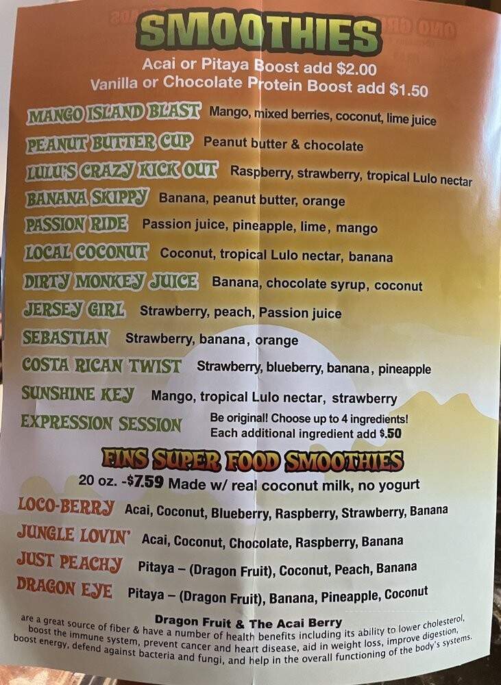 Fins - Sea Girt, NJ menu_pic