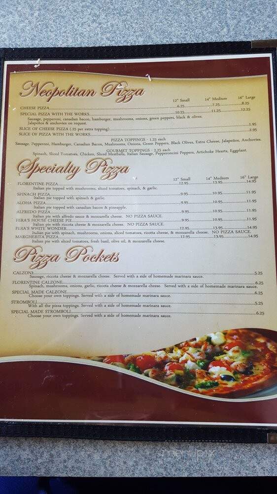 Fera's Pasta Pizza - Sherman, TX menu_pic