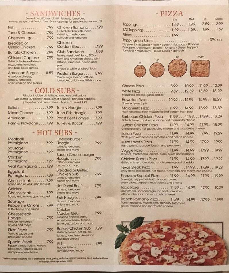 Finazzo's Pizza - Lancaster, PA menu_pic