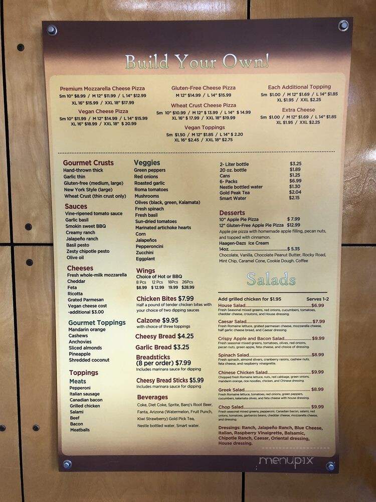Gourmet Crust Pizza - Burbank, CA menu_pic
