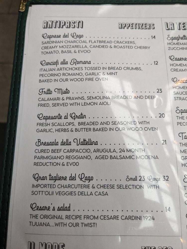 Lago di Como Ristorante & Pizzeria - Santa Cruz, CA menu_pic