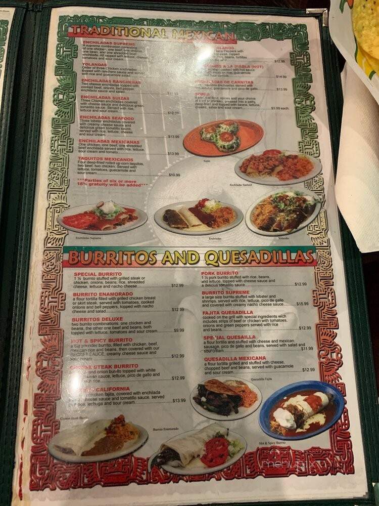 Dos Amigos - Milford, OH menu_pic