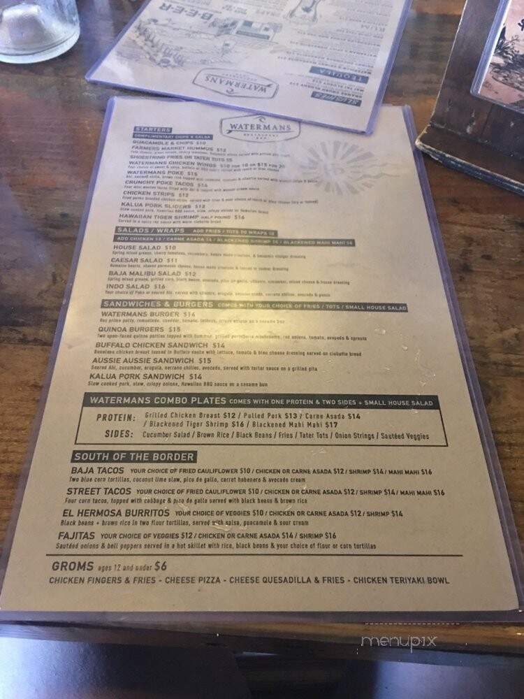 Watermans Hermosa Beach - Hermosa Beach, CA menu_pic