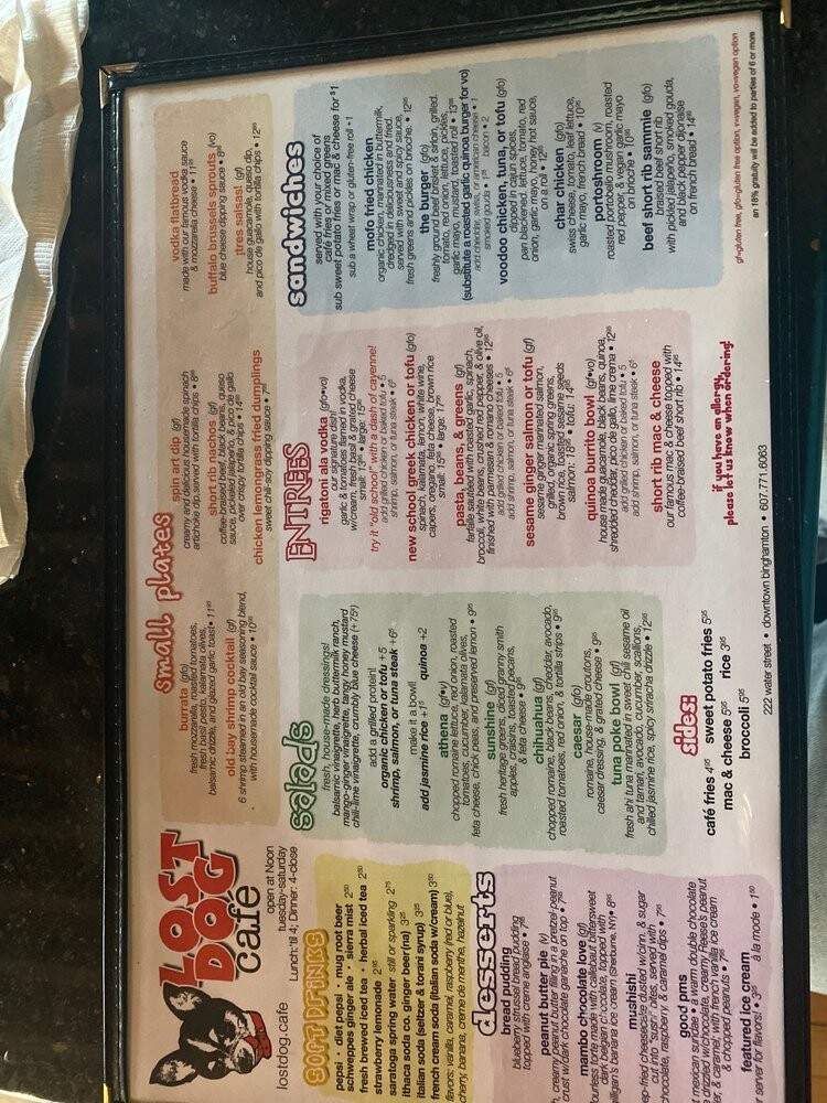 Lost Dog Cafe - Binghamton, NY menu_pic