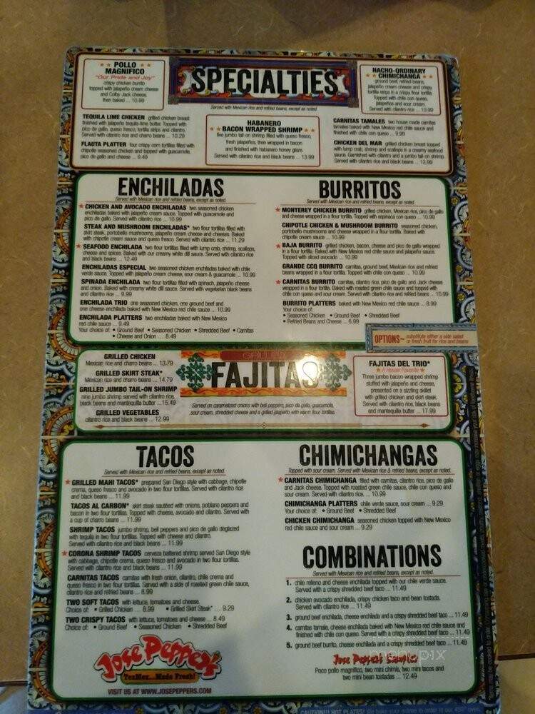 Jose Pepper's - Wichita, KS menu_pic