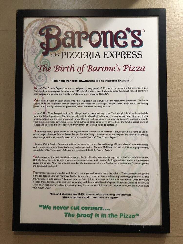 Barone's Pizzeria Express - Woodland Hills, CA