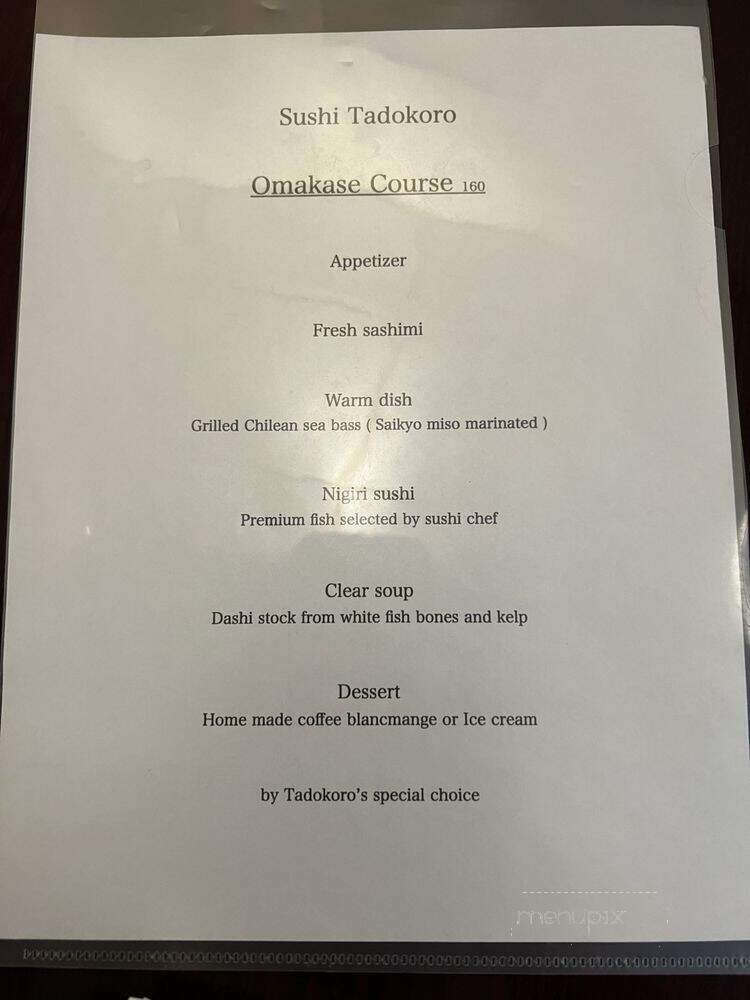 Sushi Tadokoro - San Diego, CA menu_pic