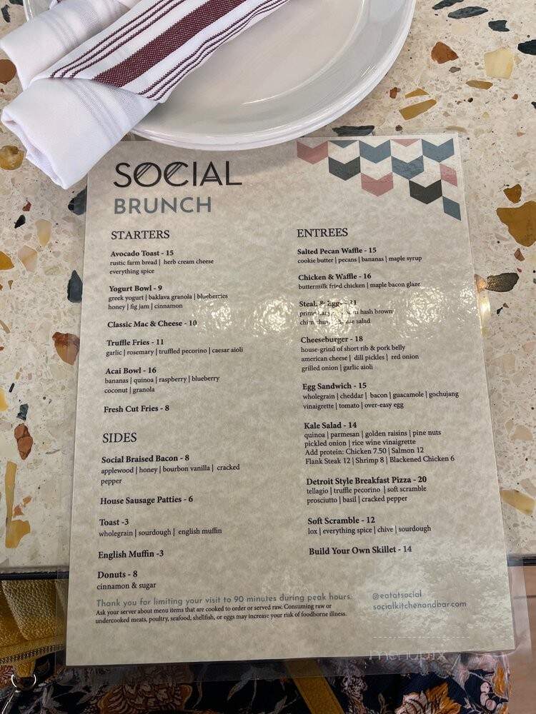 Social Kitchen Bar - Birmingham, mi menu_pic
