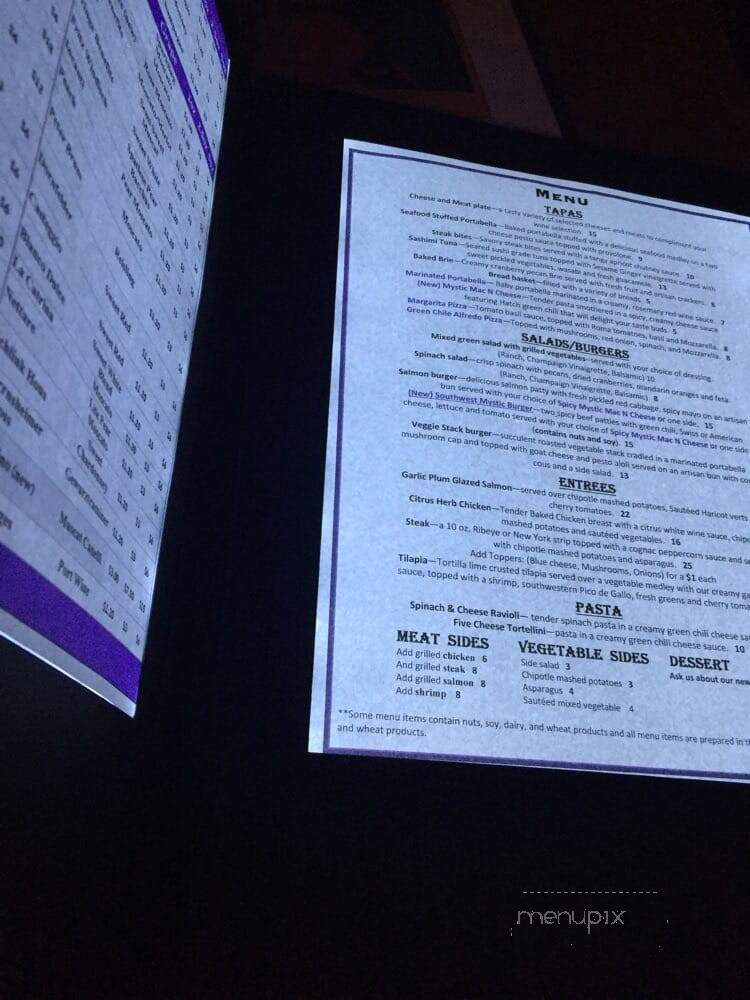 Mystic Grape Wine Bar - El Paso, TX menu_pic