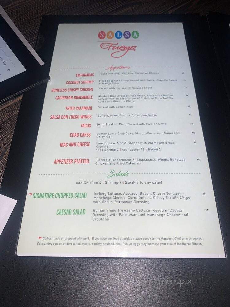Salsa Con Fuego - Bronx, NY menu_pic