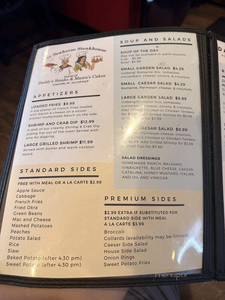 Saparis - Greenville, NC menu_pic
